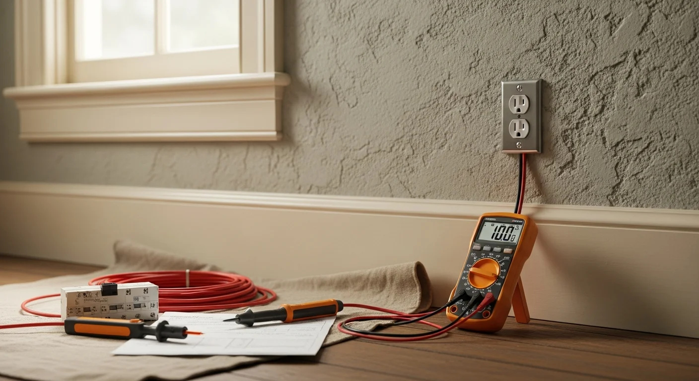 A licensed electrician installs a new grounded electrical outlet in the wall of an older New Orleans home. The finished outlet sits flush in a clean wall plate, ready for use in a residential room.